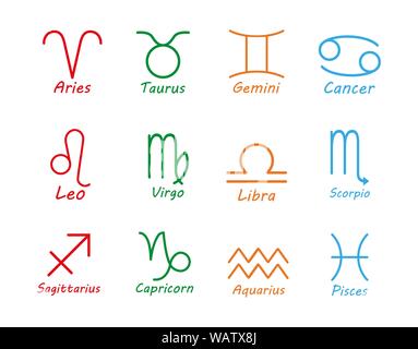 Zodiac sign icon. Vector illustration, flat design. Stock Vector