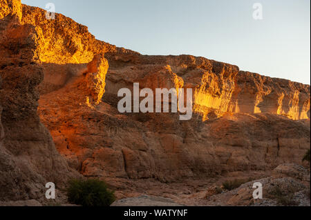 Impression of Sesriem Canyon, in the Hardap region of Namibia, during sunset. Stock Photo