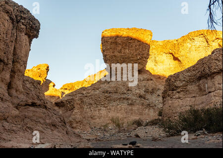 Impression of Sesriem Canyon, in the Hardap region of Namibia, during sunset. Stock Photo