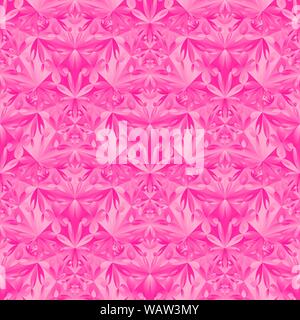 Pink triangular flower pattern background - polygonal abstract seamless gradient vector illustration Stock Vector