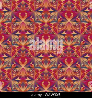 Multicolored geometrical seamless floral mosaic pattern background design - polygonal gradient vector wallpaper Stock Vector