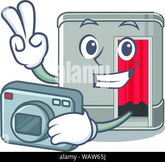 Photographer photo booth isolated with the cartoon Stock Vector