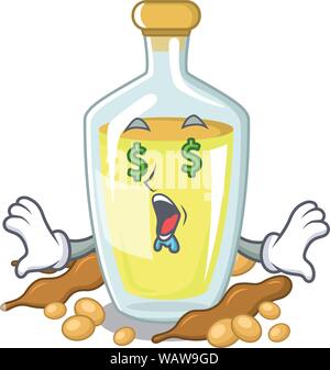 Money eye soybean oil with the character shape Stock Vector