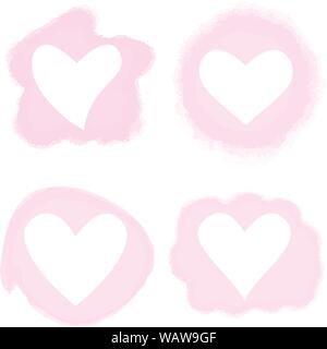 Watercolor hand made heart for valentine day. Romantic holiday decoration. Art for home, print, web, banners, posters. Valentines day and Wedding. Stock Vector