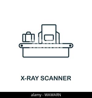 X-Ray Scanner thin line icon. Creative simple design from security icons collection. Outline x-ray scanner icon for web design and mobile apps usage Stock Vector