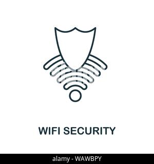 Wifi Security thin line icon. Creative simple design from security icons collection. Outline wifi security icon for web design and mobile apps usage Stock Vector