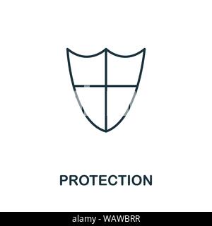 Protection thin line icon. Creative simple design from security icons collection. Outline protection icon for web design and mobile apps usage Stock Vector