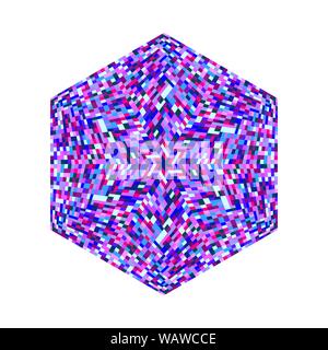 Abstract isolated tiled mosaic ornament hexagon symbol template - colorful vector element with geometrical shapes Stock Vector