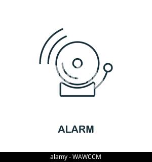 Alarm thin line icon. Creative simple design from security icons collection. Outline alarm icon for web design and mobile apps usage Stock Vector