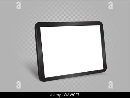 black tablet gray background Stock Vector
