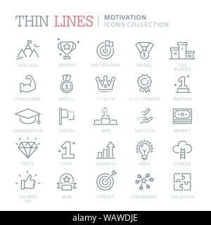 Collection of motivation icons Stock Vector