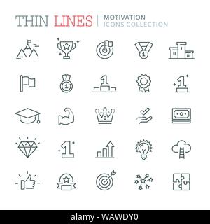 Collection of motivation icons Stock Vector