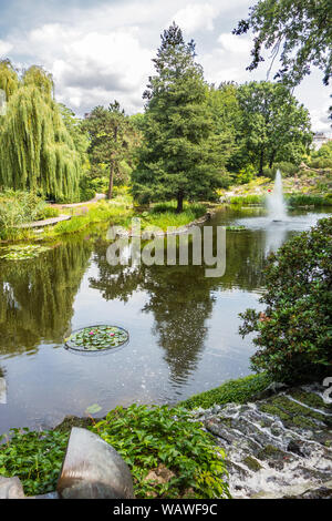 Lake in the he botanical gardens in the Polish city of Wroclaw Poland Stock Photo