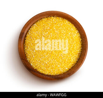 Corn grits isolated on white background with clipping path Stock Photo