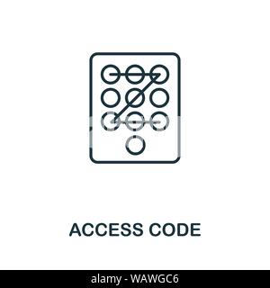 Access Code thin line icon. Creative simple design from security icons collection. Outline access code icon for web design and mobile apps usage Stock Vector