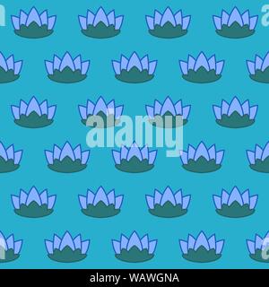 Seamless pattern background with nenuphars, colorful illustration, eps10 Stock Vector