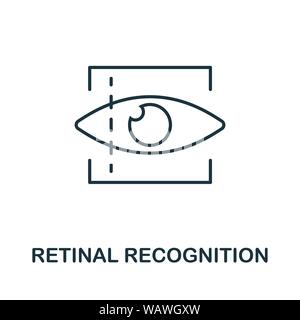 Retinal Recognition thin line icon. Creative simple design from security icons collection. Outline retinal recognition icon for web design and mobile Stock Vector