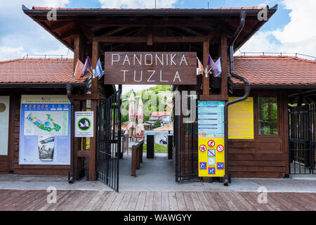 Entrance, Panonika, Pannonian lakes, Tuzla, Bosnia and Herzegovina Stock Photo