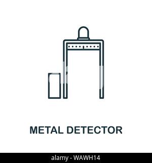 Metal Detector thin line icon. Creative simple design from security icons collection. Outline metal detector icon for web design and mobile apps usage Stock Vector