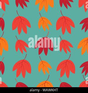 Seamless pattern with autumn leaves. Design for wallpaper, gift paper, pattern fills, web page background, autumn greeting cards. EPS10. Stock Vector