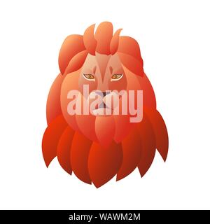 The head of a lion isolated on white background. Illustration with gradient. Vector EPS10 Stock Vector