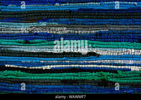 Colourful Blue and green cool tone fabric abtract texture background Stock Photo