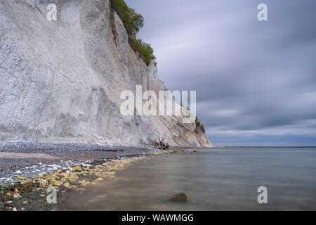 Baltic Sea and chalk cliffs, steep coast, Mons Klint, island Mon, Klint, Denmark Stock Photo