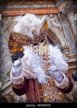 Venice Carnival (Carnevale) takes place in the run up to lent. See the city at its most colourful, with masks, costumes, & opulent masquerade balls. Stock Photo