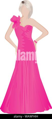 A girl in an evening dress vector illustration on a white background