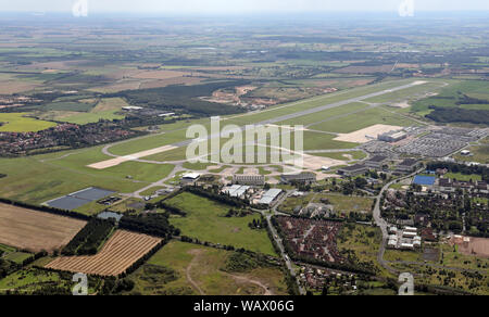 aerial view of Doncaster Sheffield Airport, Yorkshire, UK Stock Photo