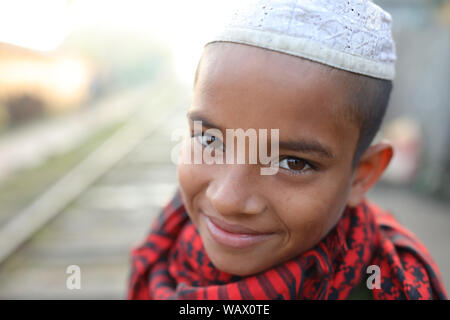 Muslim boy in a madrasa in Old Dhaka, Bangladesh Stock Photo