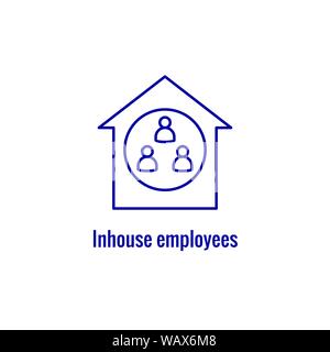 In-Company and Outsource Icon w freelancing or hiring imagery Stock Vector