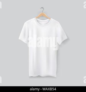 Unisex 3d t-shirt on clothes hanger. Blank tshirt Stock Vector