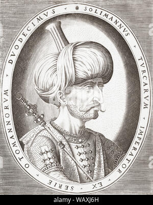 Suleiman I, known as Suleiman the Magnificent, 1494–1566, 10th Sultan of the Ottoman Empire. Stock Photo