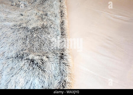 Close up of bedding sheets, white cotton fabric texture modern and clean Stock Photo