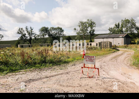 Danger, No Public Access sign, Salisbury Plain, Wiltshire, England, UK Stock Photo