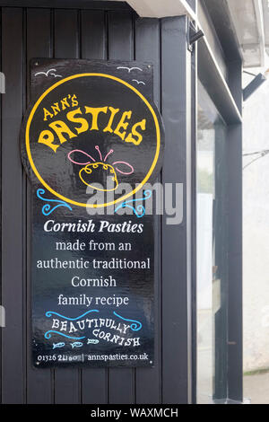 Ann's Pasties Shop in Mullion village, Cornwall,UK Stock Photo