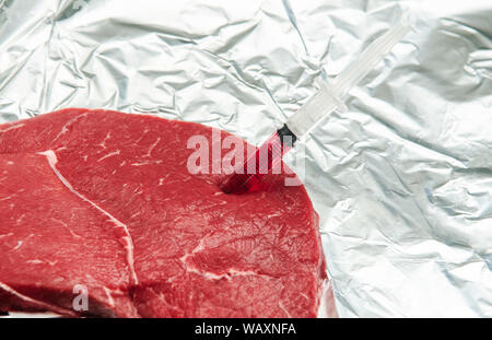 Hormone or Antibiotic contaminated meat - Injecting chemical into raw ...