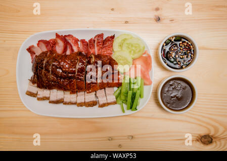 Roast duck and roast pork, Thai food, Chinese food Stock Photo