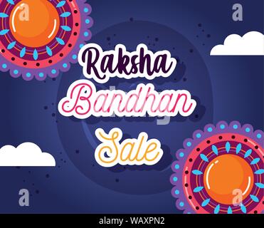 raksha bandhan mega sale poster discount flyer vector illustration Stock Vector