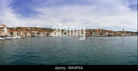 View of beautiful Milna port on sunny summer day, Brac island, Croatia Stock Photo