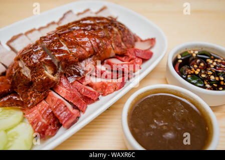 Roast duck and roast pork, Thai food, Chinese food Stock Photo