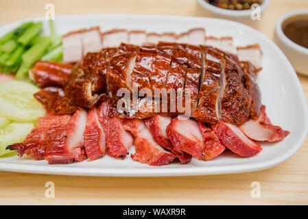 Roast duck and roast pork, Thai food, Chinese food Stock Photo