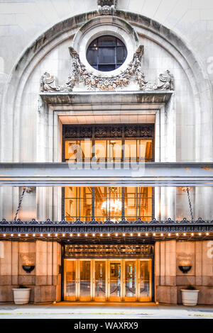 Classic Luxury Hotel Door. NYC, USA. Stock Photo