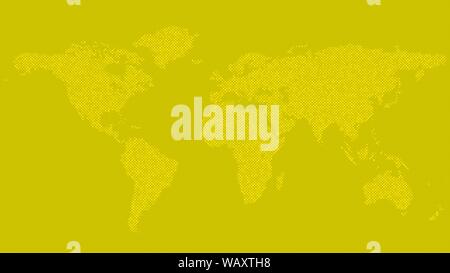 Halftone world map background - vector graphic with dots Stock Vector