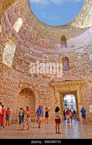 Vestibule atrium in the Diocletian Palace at Split on the Dalmatian coast of Croatia. Stock Photo