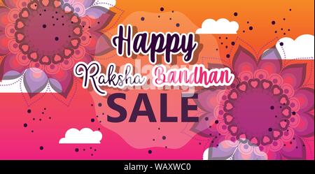 raksha bandhan mega sale poster discount commerce vector illustration Stock Vector