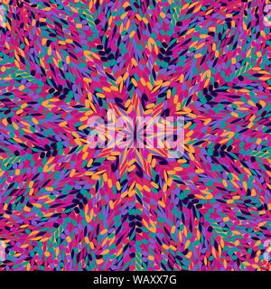 Dynamic round mosaic background - abstract circular colorful psychedelic vector graphic with geometrical tiles Stock Vector