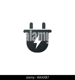 charger wall plug and lightning charging icon. charger sign for web and app.vector illustration isolated Stock Vector