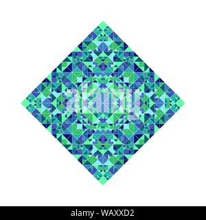 Isolated ornate polygonal triangular mosaic diagonal square symbol template - colorful geometric geometrical abstract vector element Stock Vector
